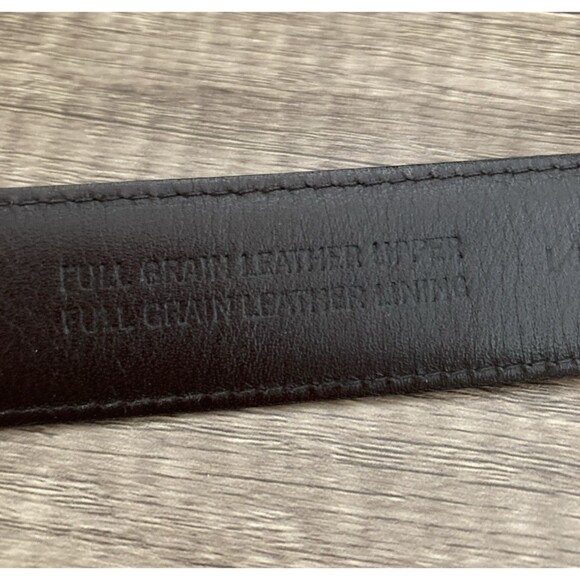 Roundtree and Yorke Brown Leather Belt Mens 38 Embellished Brass Western Concho - Picture 12 of 16